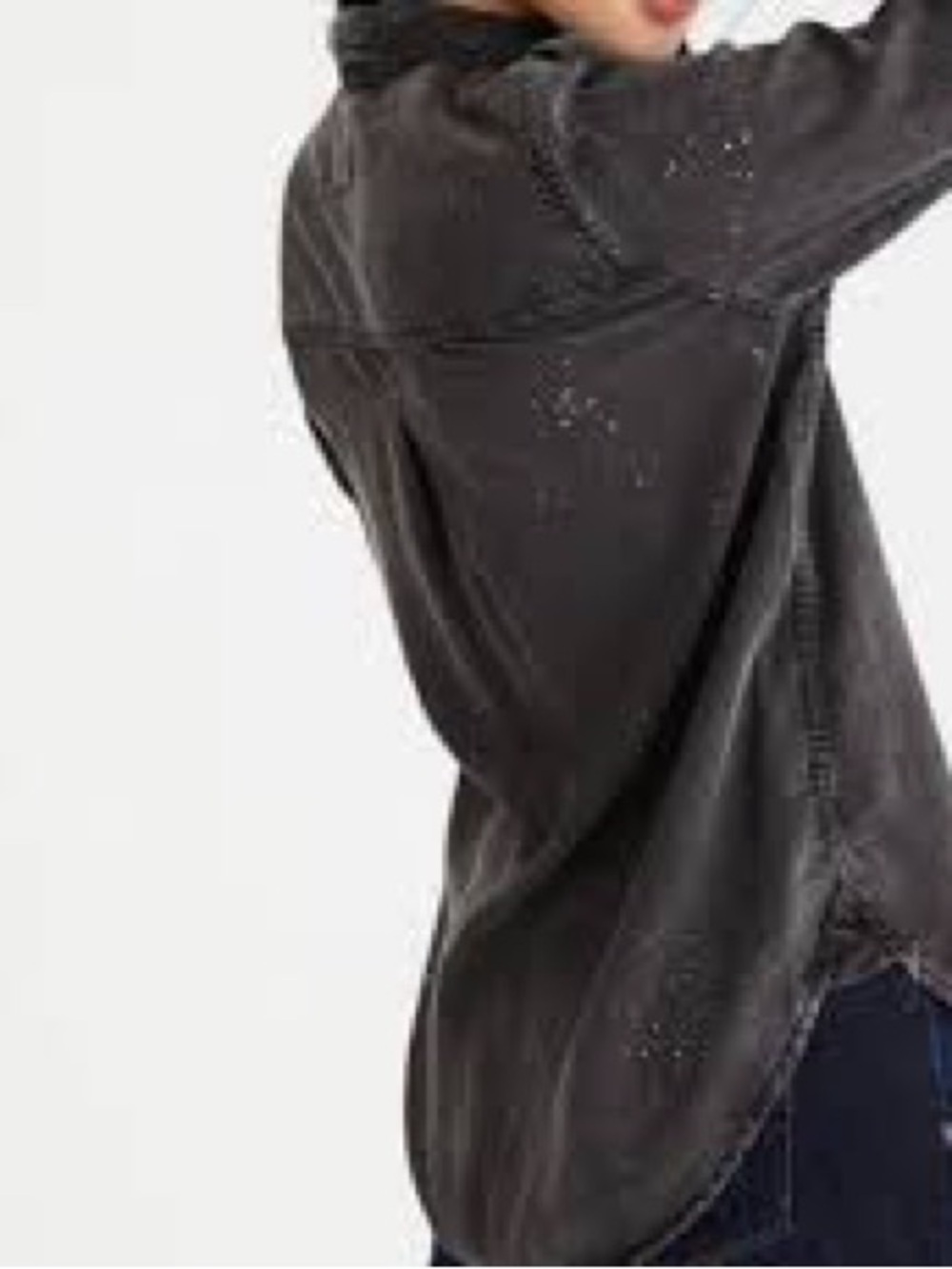 Velvet Heart Black Button-Down Shirt - Picture 2 of 8